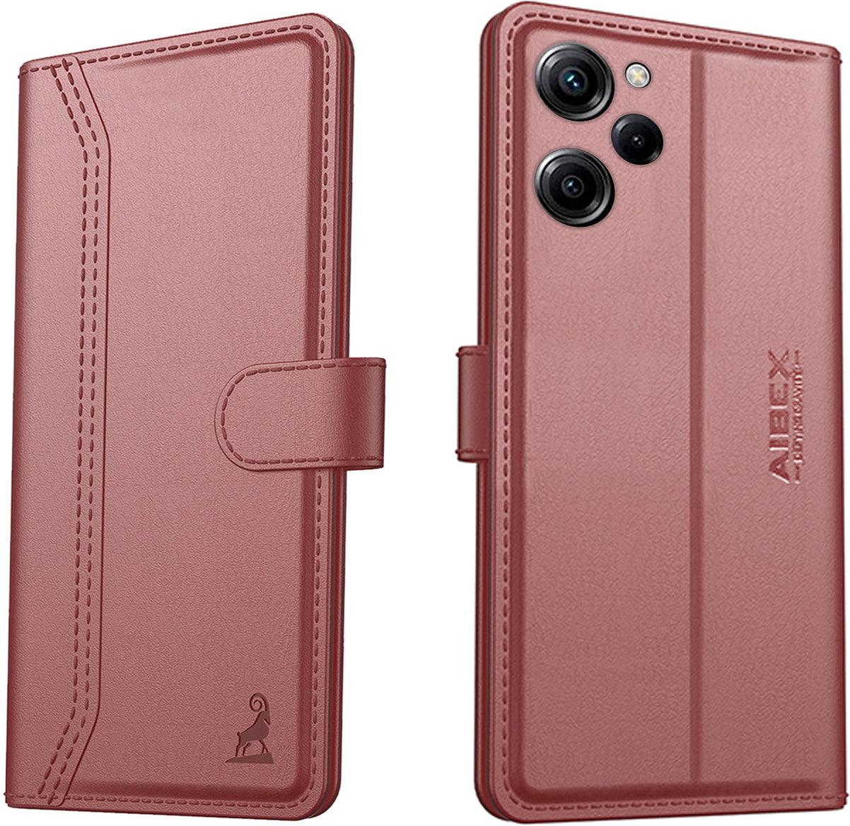 Xiaomi Poco X5 Pro 5G Aibex PU Leather Flip Cover Foldable Stand & Pocket Magnetic Closure - Aibex